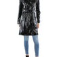 Womens Patent Double-Breasted Trench Coat