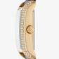Mini Emery Pavé Gold-Tone and Crocodile Embossed Leather Watch