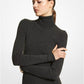 Ribbed Wool Blend Turtleneck Sweater