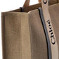 Chloe Woody Large Canvas & Leather Tote