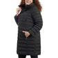 Women's Plus Size Hooded Faux-Leather-Trim Anorak Puffer Coat