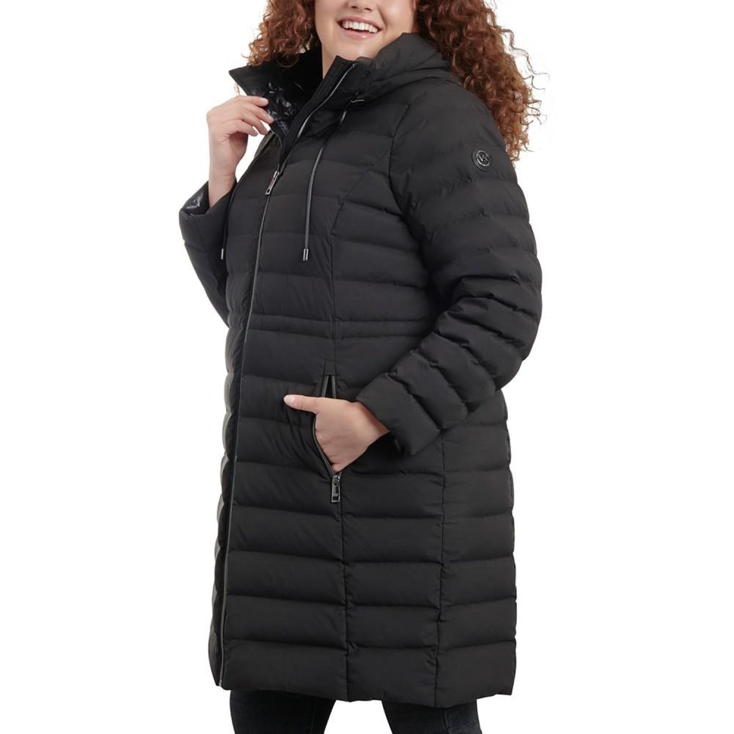 Women's Plus Size Hooded Faux-Leather-Trim Anorak Puffer Coat