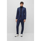 Slim-fit suit in micro-patterned wool and cotton