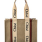 Chloé Woody Medium Canvas & Leather Tote