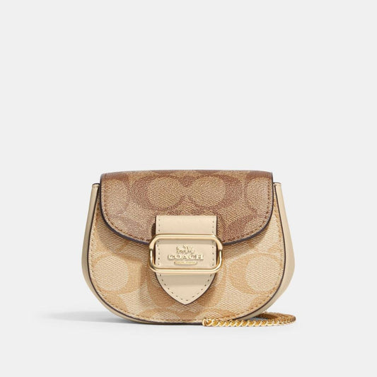 Coach Outlet Morgan Card Case On A Chain In Blocked Signature Canvas