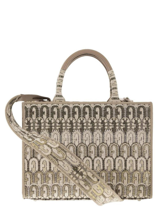 Furla Patterned Arco Jacquard Small Tote Bag