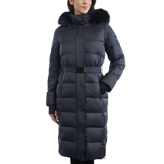 Women's Shine Belted Faux-Fur-Trim Hooded Puffer Coat