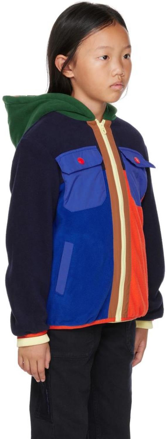 Kids Multicolor Paneled Zip-Up Hoodie