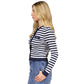 Women's Striped Button-Front Cardigan