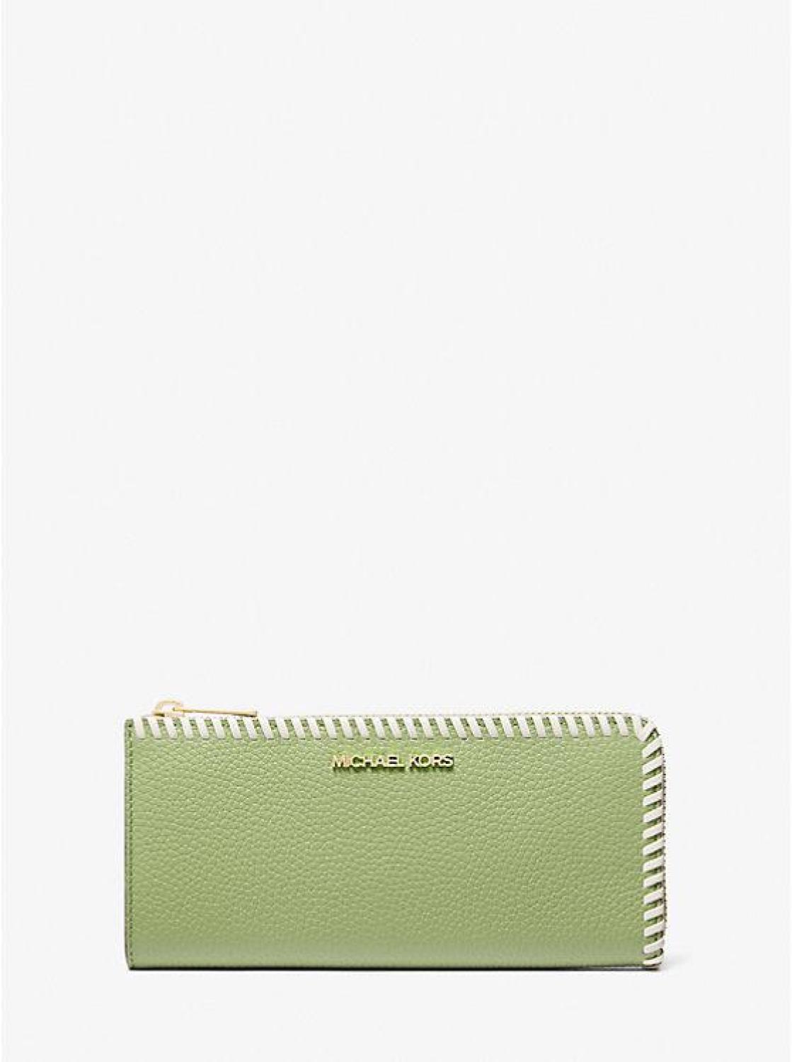 Jet Set Travel Large Pebbled Leather Quarter-Zip Wallet