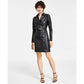 Women's Surplice-Neck Faux-Leather Dress