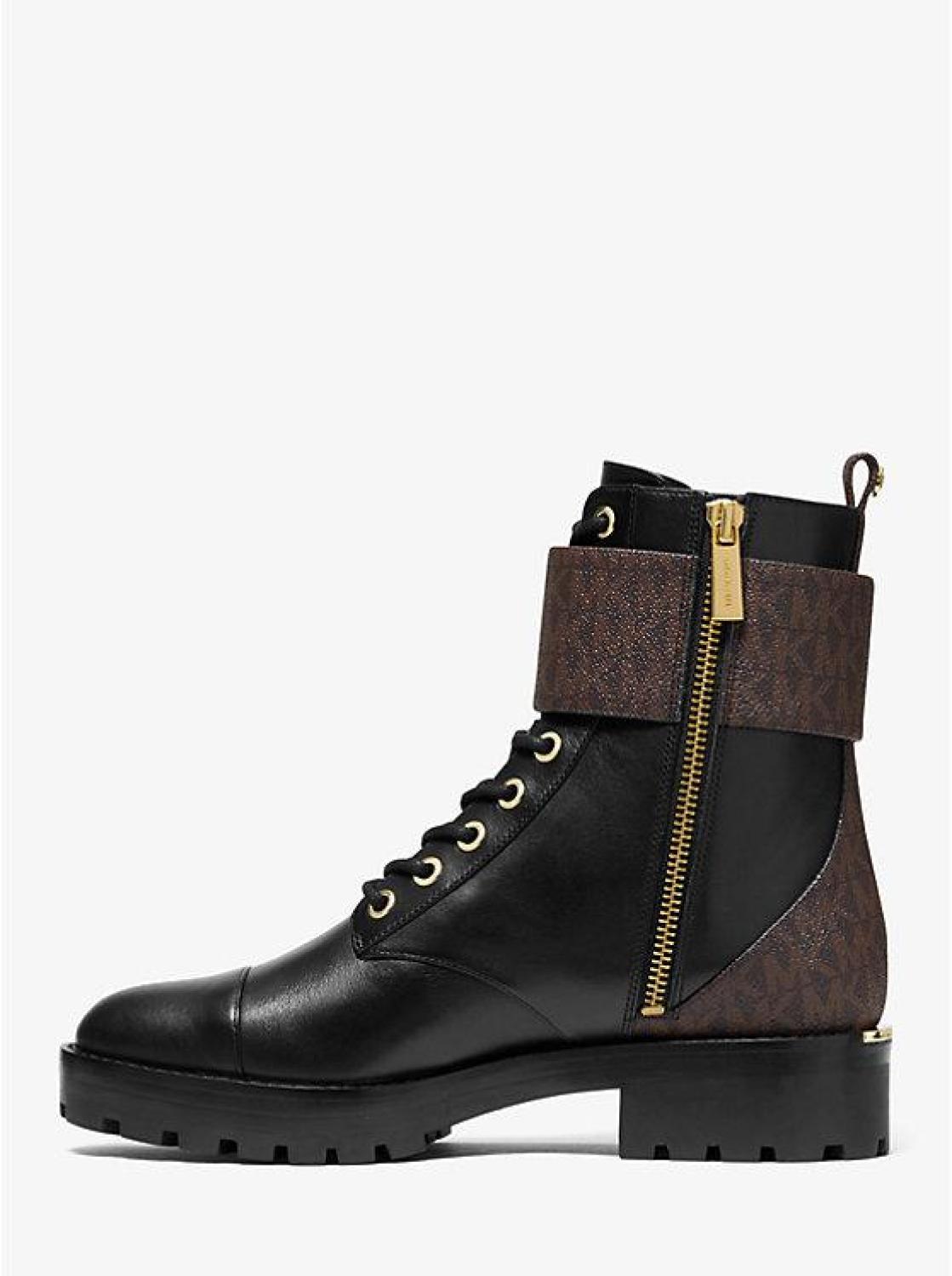 Tatum Leather and Logo Combat Boot