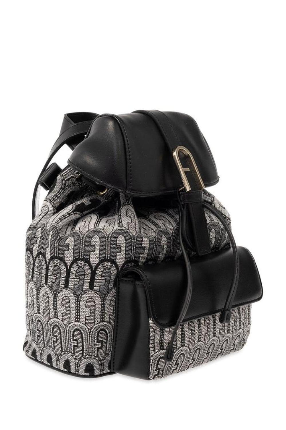 Furla Flow Logo Plaque Drawstring Backpack