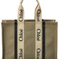 Chloe Woody Large Canvas & Leather Tote