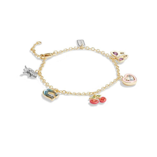 Faux Stone and Imitation Pearl Signature Charm Bracelet