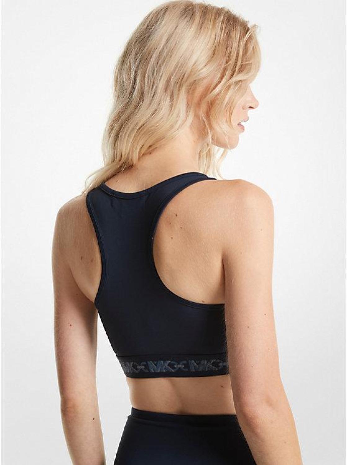 Recycled Nylon Blend Empire Logo Tape Sports Bra