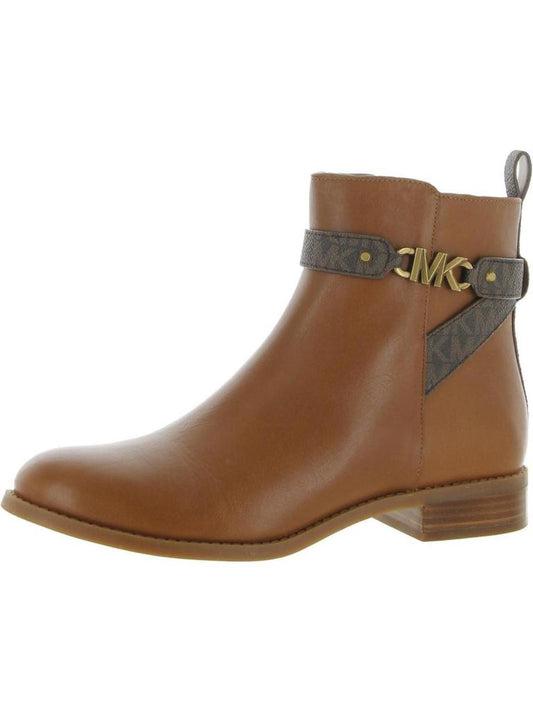 Farrah Womens Leather Round Toe Ankle Boots