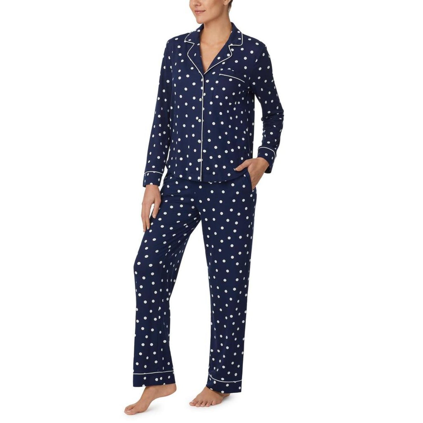 Cozy Brushed Jersey Notch Collar PJ Set