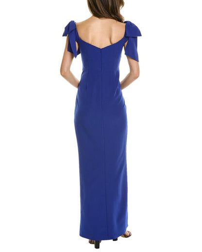 Marchesa Notte Pleated Column Gown