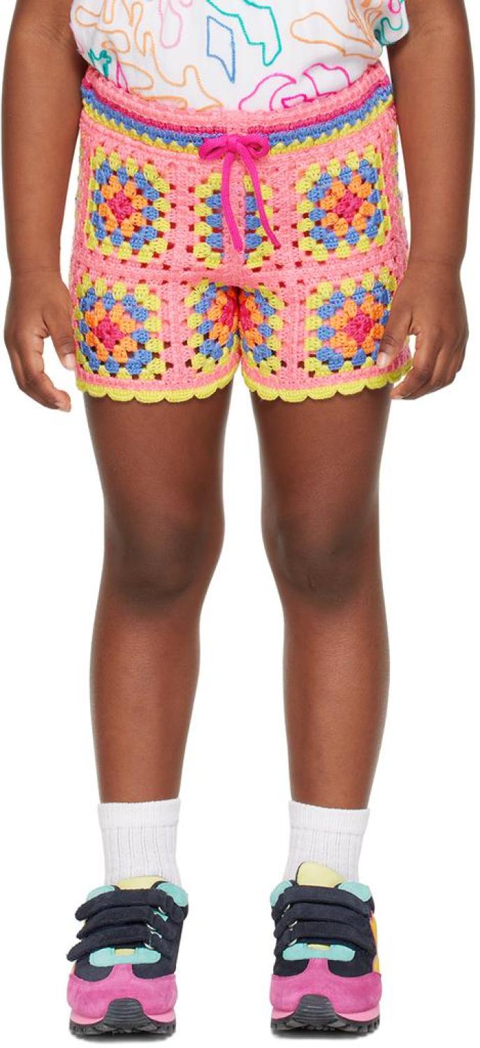 Kids Pink Drawstring Shorts