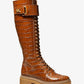 Stark Crocodile Embossed Leather Combat Boot