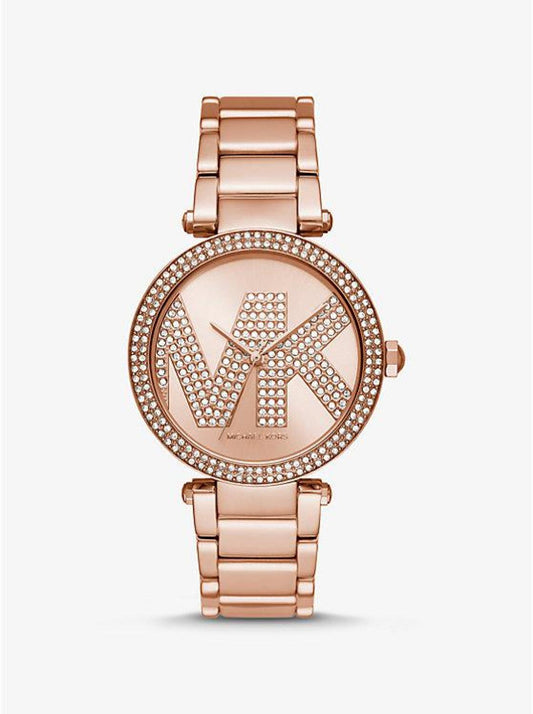 Oversized Pavé Logo Rose Gold-Tone Watch