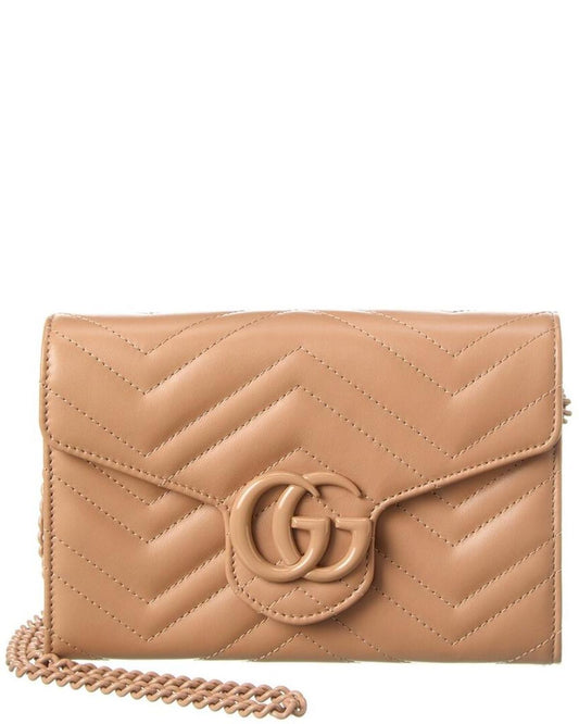 Gucci GG Marmont Matelassé Leather Wallet On Chain