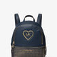 Logo Heart Faux Leather and Coated Canvas Kids Backpack