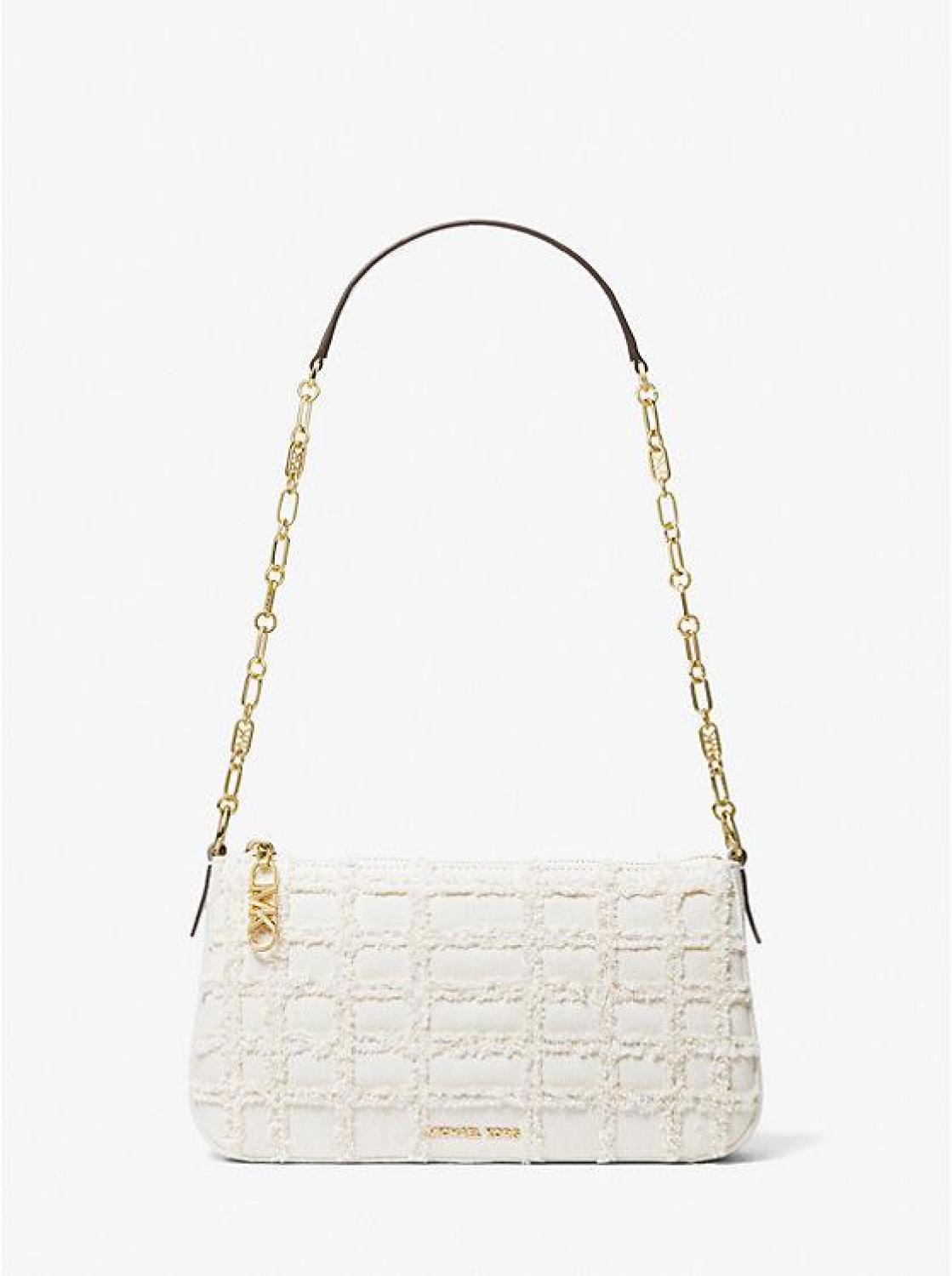 Empire Medium Frayed Denim Chain-Link Pochette