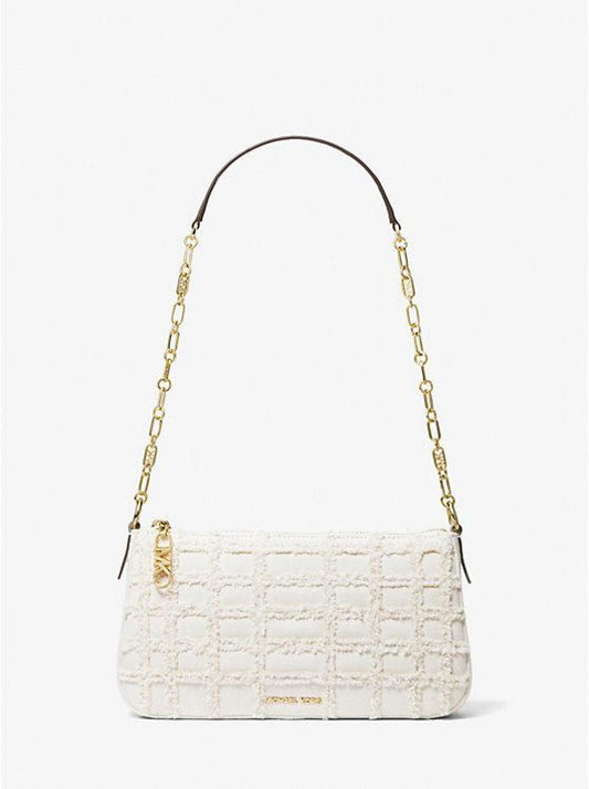 Empire Medium Frayed Denim Chain-Link Pochette