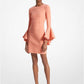 Double Face Stretch Wool Bracelet-Sleeve Sheath Dress