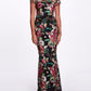 Short Sleeve Embroidered Floral Gown