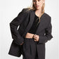 Pinstripe Stretch Wool Blazer
