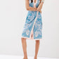 Botanical Skirt Set In Teal/pink