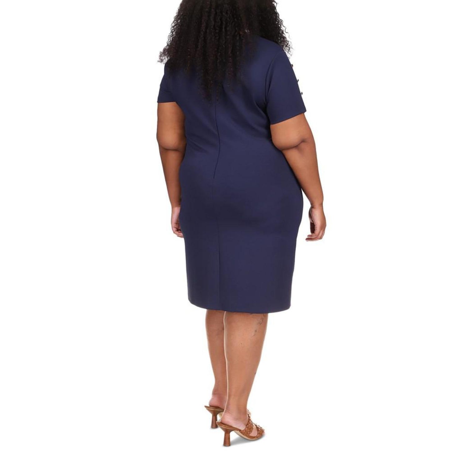 Plus Size Scuba Crepe Embellished Dress