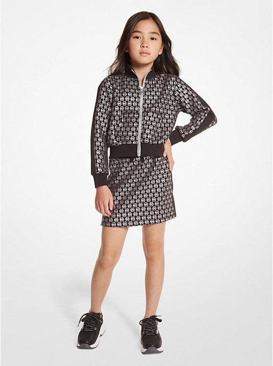 Metallic Logo Stretch Knit Skirt