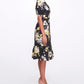 Sweetheart Neckline Floral Print Fitted Midi Dress