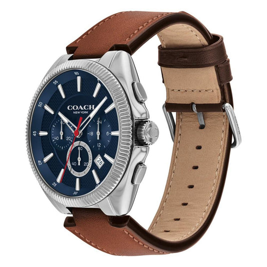 Men's Jackson Saddle Leather Strap Watch 45mm