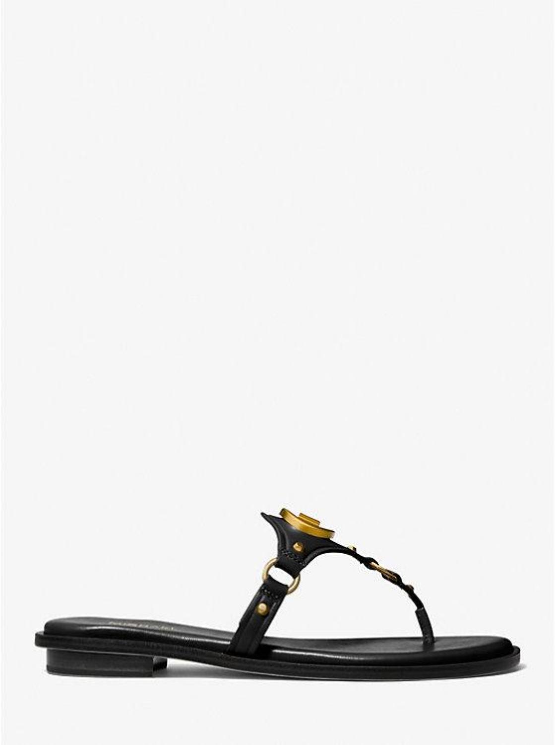 Conway Logo Charm Leather Sandal
