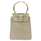 CHLOE Faye gold bangle bracelet ring chained crossbody grey suede leather bag