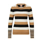 Wool sweater with horizontal stripes and crew neck