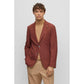 Micro-pattern slim-fit jacket in a cotton blend