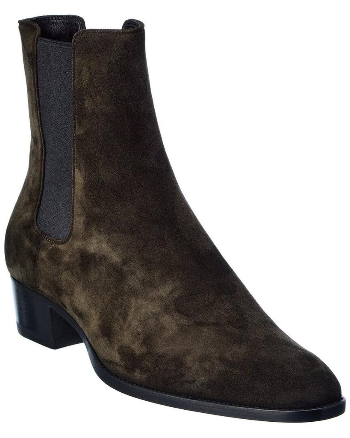 Saint Laurent Wyatt 40 Suede Chelsea Boot