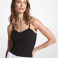 Ribbed Stretch Viscose Cropped Tank Top