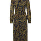 Michael Michael Kors V-Neck Belted Midi Dress