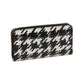 Morgan Painterly Houndstooth Embossed Saffiano Leather Zip Around Wallet
