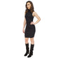 Petite Rhinestone Mock-Neck Dress