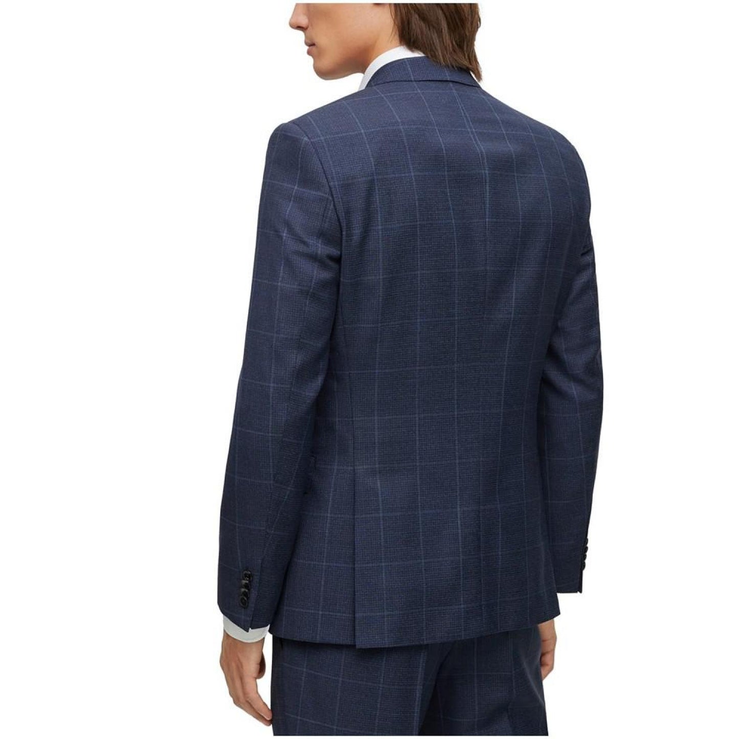 Men's Checked Three-Piece Slim-Fit Suit