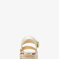 Richie Metallic Faux Leather and Logo Platform Espadrille