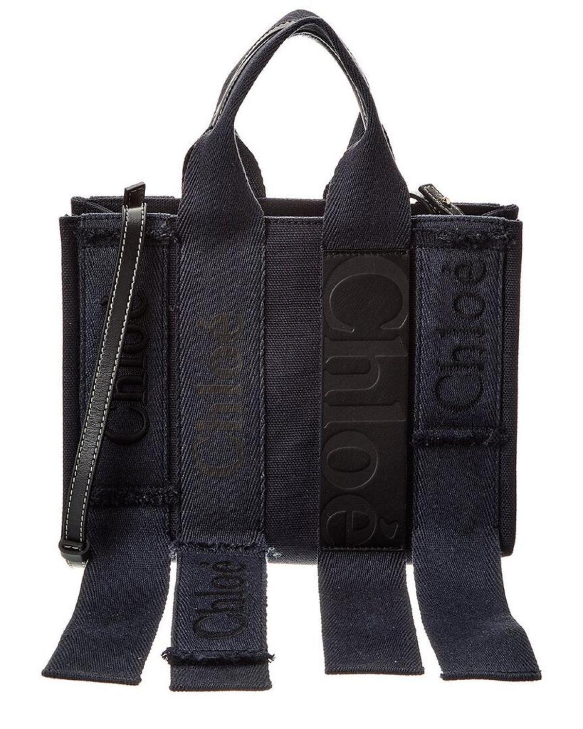 Chloé Woody Small Canvas & Leather Tote